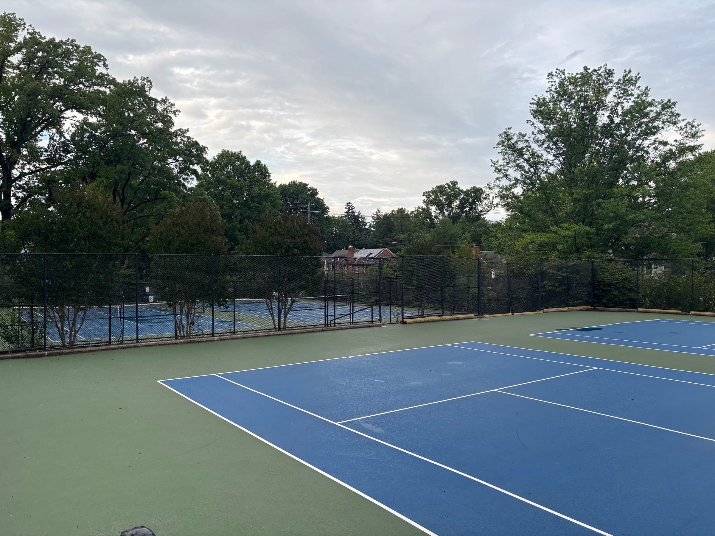 The blue tennis courts at Lafayette-Pointer Park